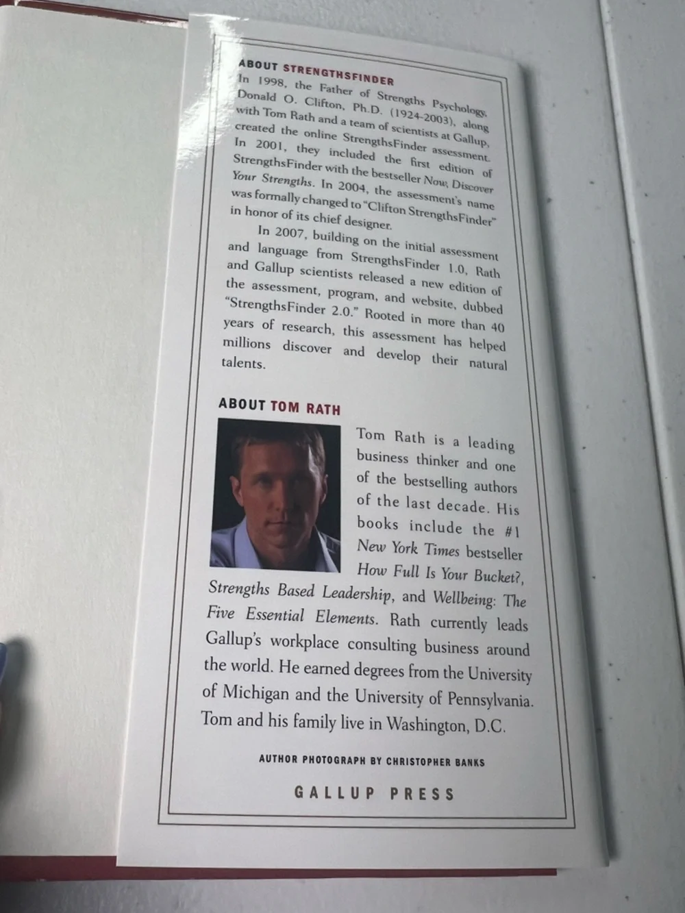 Strengths Finder 2.0 by Tom Rath - White Cover with Maroon Text